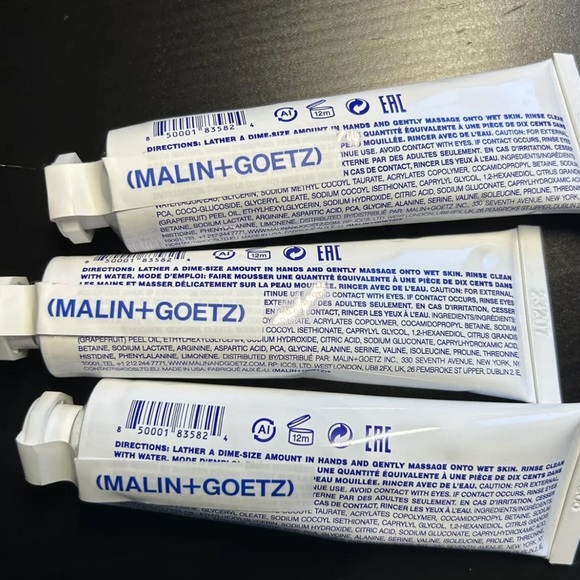3x MALIN + GOETZ Grapefruit Face Cleanser 1 fl oz / 30ml Each NEW & SEALED - Picture 2 of 2